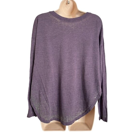 Chaser Purple Size Small Hi Low Oversized Long Sleeve Scoop Neck NWOT - Picture 6 of 8